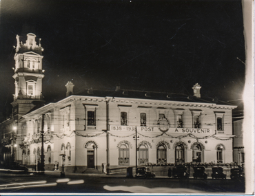 Print - Photograph by Herb Richmond, Ballarat, 1938 Centenary. Post Office at night