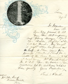 Letter (item) - Letter from Mrs Sarah Parrish to Dr WH Brown, surgeon of Colac