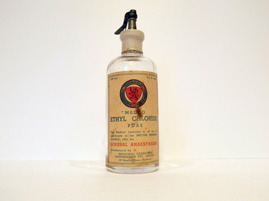 Bottle, Ethyl Chloride, Medicinal Chemicals Corporation Pty. Ltd, c. 1932