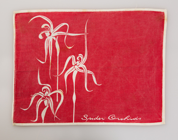 Textile, Frances Burke, Spider Orchid (place mat), c. 1955