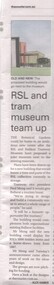 Newspaper, The Courier Ballarat, "RSL and tram museum team up", 6/04/2016 12:00:00 AM