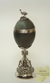 Decorative object - Metalcraft - Silverware, Silver Mounted Emu Egg Goblet with Emu Figure, c1855 - 1858
