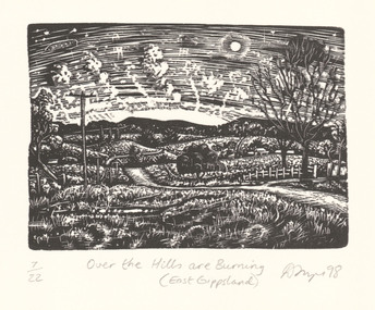 Print, FRAZER, David  b. 1966 Foster, Victoria, Over the hills are burning (East Gippsland), 1998