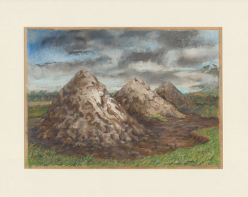 Work on paper, MORTENSEN, Kevin  b. 1939 Melbourne, Three mounds near Wonthaggi, 1991