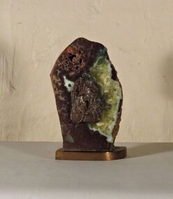 Stone Sculpture /Bronze Plaque, Untitled (Lizard)