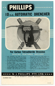 Archive - Phillips 10 c.c. Automatic Drencher, N. J. Phillips Pty. Ltd, 1950s