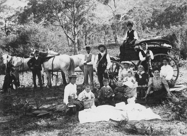 Photograph, Raitts & Willoughby families picnicing in the Grampians 1890