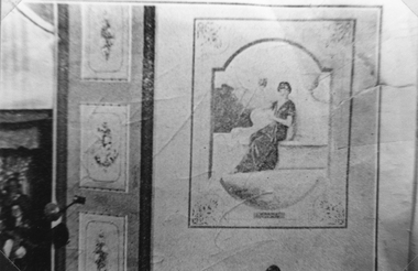 Photograph, Murals with descriptions inside the Town Hall 1930