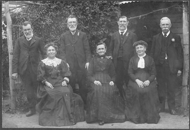 Photograph, Group Photo of the Harris' at the decorated Mechanic Hall in Great Western 1932
