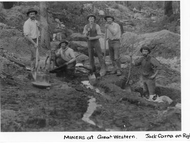Photograph, Miners at Great Western with Jack Carra on Right