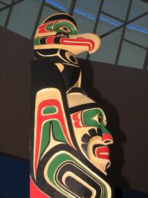 Public Art: Wayne ALFRED (b.1958 Alert Bay, British Columbia), Wayne Alfred C/- High Commision of Canada, Commonwealth Games Totem Pole, Location: Eltham Library Foyer, Panther Place, Eltham, 2006