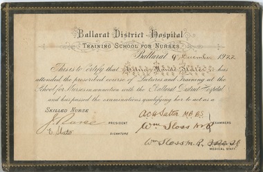 Edna Slater, Trained at the Ballarat District Hospital 1919 - 1922