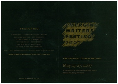 2007 Emerging Writers' Festival Flyer