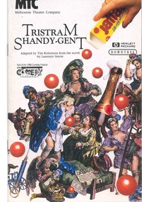 Theatre Program, Tristram Shandy – Gent (play) Adapted by Tim Robertson from the novel by Lawrence Sterne performed at the Russell Street Theatre commencing 9 March 1988