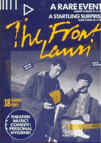 Theatre Program, The Front Lawn (play - comedy) by Don McGlashen and Harry Sinclair performed at the Athenaeum Theatre in 1988