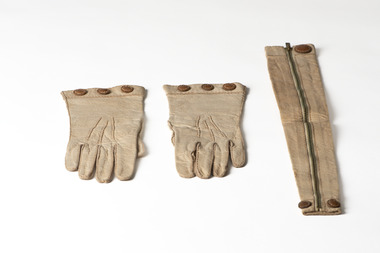 Clothing - Pair of gloves and an umbrella/parasol cover, Unknown