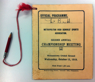 Sports Programme 1919