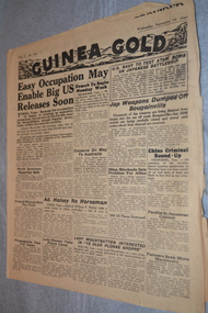 Newspaper, Guinea Gold, 19/9/1945