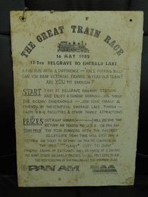 Great Train Race Sign, 1982