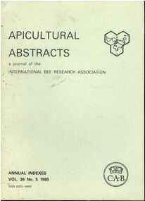 Publication, Apicultural abstracts (International Bee Research Association), Gerrards Cross, 1985-2005