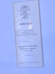 Publication, Apimondia XXI Congress Directory (University Of Maryland - College Park, Maryland USA, 1967), 1967