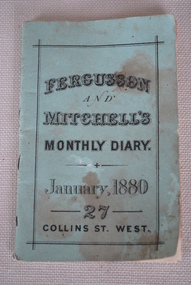 Book, Fergusson & Mitchell, Fergusson and Mitchelll's Monthly Diary: January, 1880, January 1880