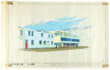Architectural drawings, Lyceum Club: Proposed new Clubrooms at Ridgeway Place: Stage one