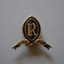 school crest badge in blue and gold enamel