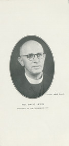 Printed image, Rev. David Lewis, President of Conference 1941, 1941