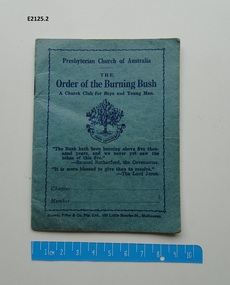 Booklet, Presbyterian Board of Religious Education, The Order of the Burning Bush and Covenant