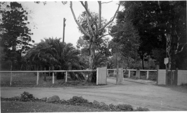 Photograph - Black and white print, Entrance Near Bull Paddock Staff Car Park, 1941