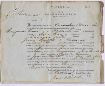 Deposition, 30 November 1854