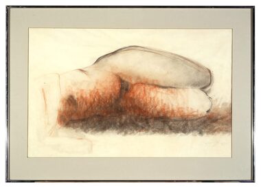 Charcoal Drawing, Figure Study (Female Reclining Torso), 1978