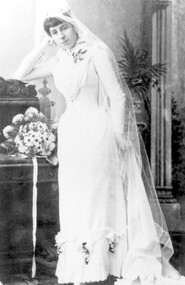 Photograph, Wedding portrait of Mrs Helen M Smith, 1891