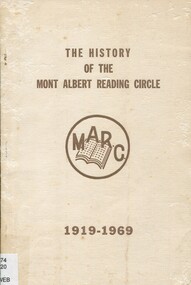 Book, The history of the Mont Albert Reading Circle 1919-1969, 1969