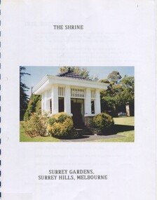 Book, The Shrine Surrey Gardens, Surrey Hills, Melbourne, Apr-96