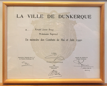 Certificate, La Ville De Dunkerque