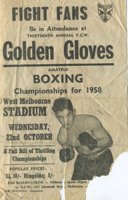 Newspaper Advertisement (withdrawn), Golden Gloves 1958