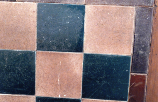 Some of the decorative tiles used at Bundoora Park Homestead, Bundoora that were supplied by the Australian tesselated Tiles Co. Mitcham