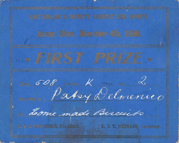 Certificate, First Prize