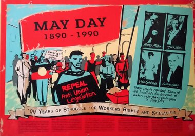 May Day 1890-1990 (poster), Wells, Di, 1990