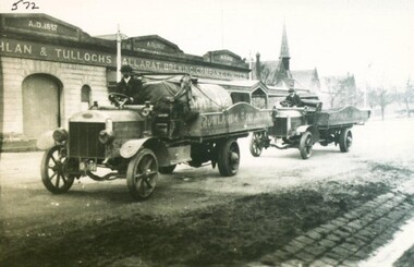 Photograph - Card Box Photographs, E.R. Rowlands Soft Drink Delivery Motor Trucks, Ballarat circa 1914