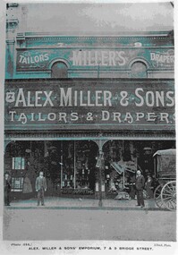 Postcard - Card Box Photographs, Alex Miller & Sons' Emporium, 7 & 9 Bridge Street.  Ballarat