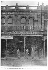 Postcard - Card Box Photographs, Establishment of Adam Scott, Butcher, Bridge Street. Ballarat