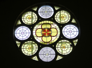 Digital photographs, St Brigid's Crossley stained glass windows, last weekend June 2014