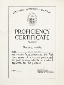 Certificate - Proficiency Certificate
