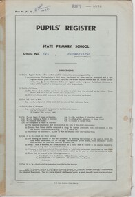 Document - School Records - Register, C.H. Rixon, Government Printer, Pupils' Register. State Primary School. School No. 522, Rutherglen, 1981-1984
