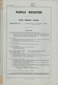 Document - School Records - Register, C.H. Rixon, Government Printer, Pupils' Register. State Primary School. School No. 522, Rutherglen, 1996-1997
