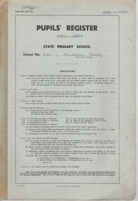 Document - School Records - Register, C.H. Rixon, Government Printer, Pupils' Register. State Primary School. School No. 522, Rutherglen Primary, 1984-1990