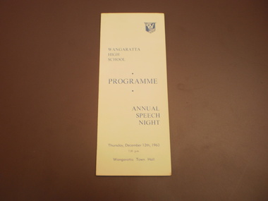 WHS Speech Night Pamphlet, 1963